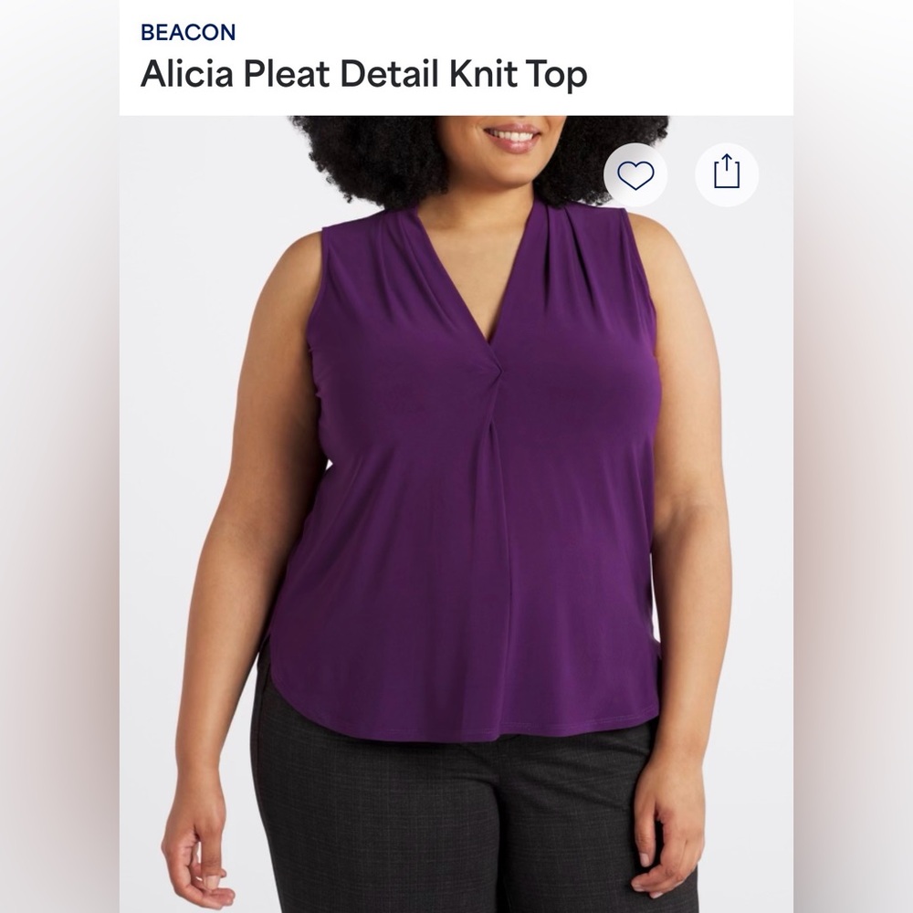 Chic Purple Sleeveless Blouse